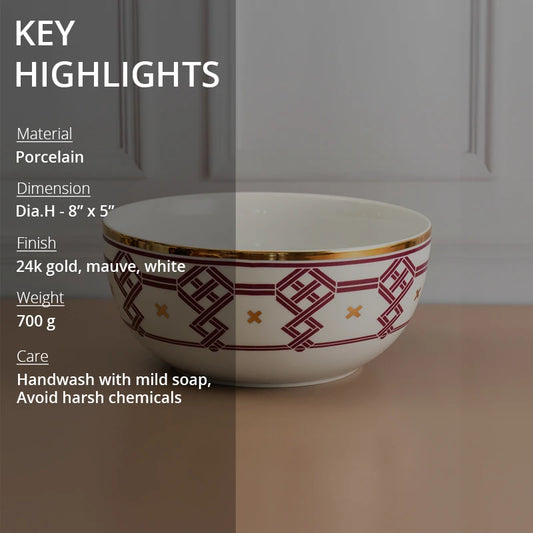 Key highlights of porcelain bowl