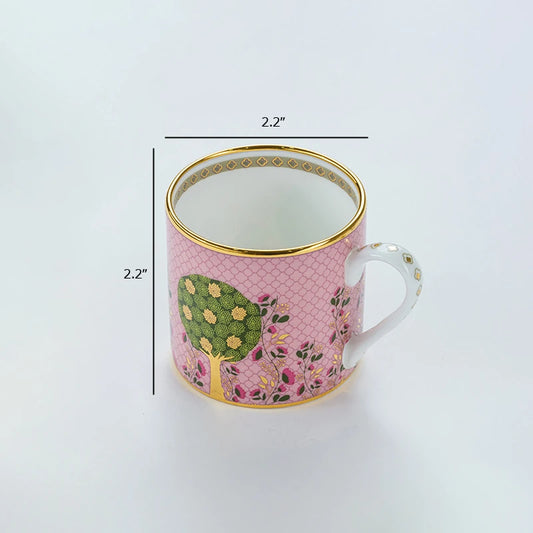 Dimensions pink ceramic tea mug