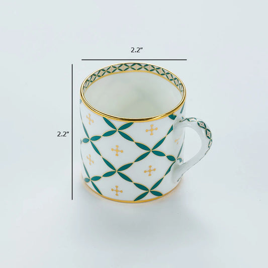 Dimension of White ceramic tea cup 