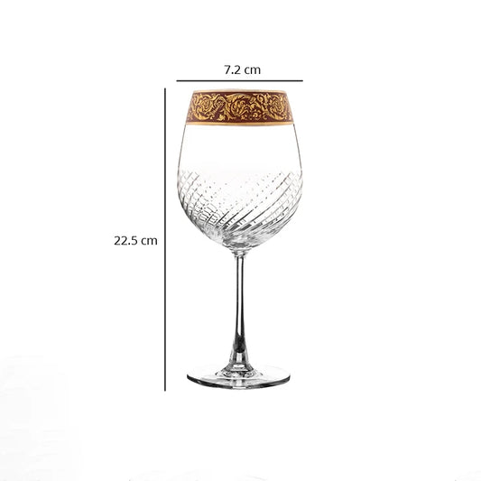 Dimension of Roman band wine glass
