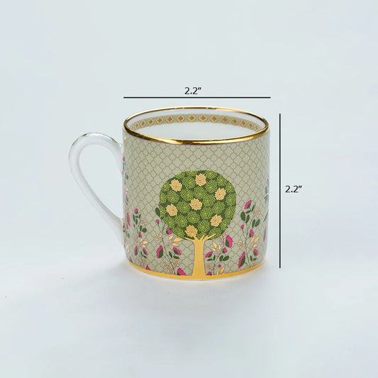 Dimension of Green Mini Tea Mug