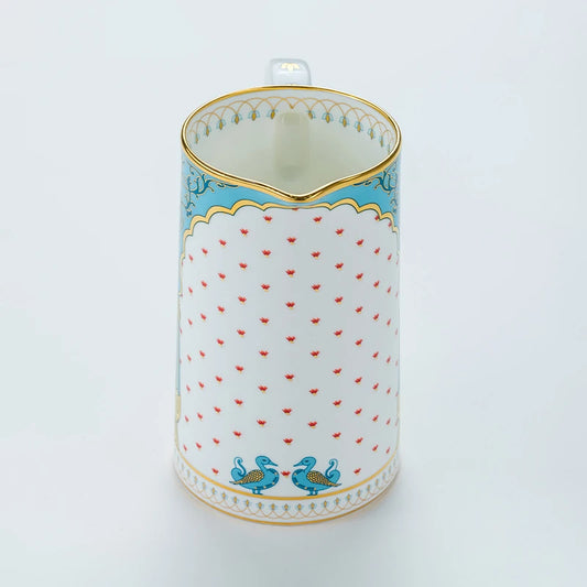 turquoise blue jug with 24k gold highlight