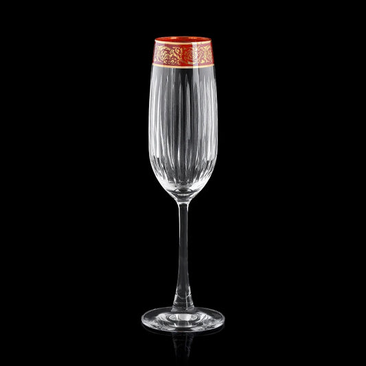 Champagne Glass with 24k gold detailing