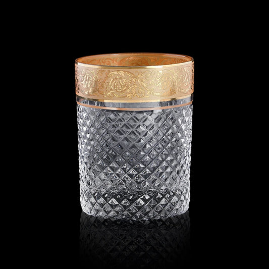 crystal whiskey glasses - 24k gold finish