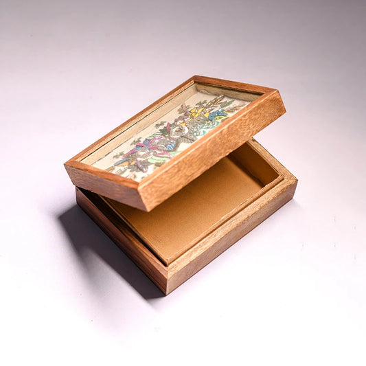 embroidered Wooden Storage Box