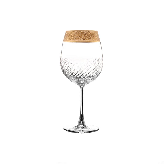 Premium wine glass with roman band design
