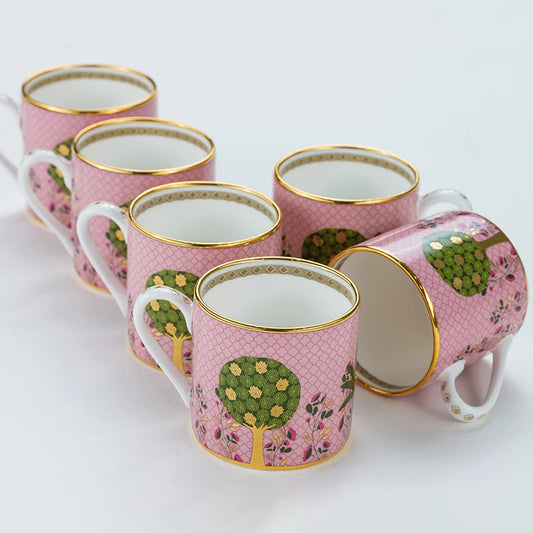 Modern tea cup set with pichwai art 