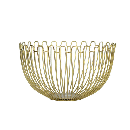 Maison Modern Meshed Metal Gold Fruit Basket