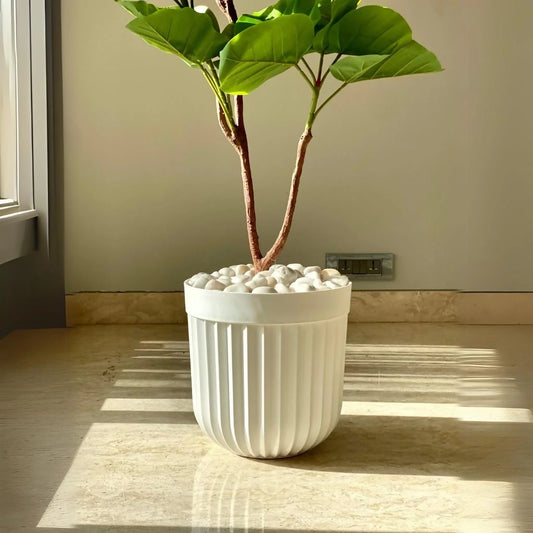 Ruffle Planter Large - White