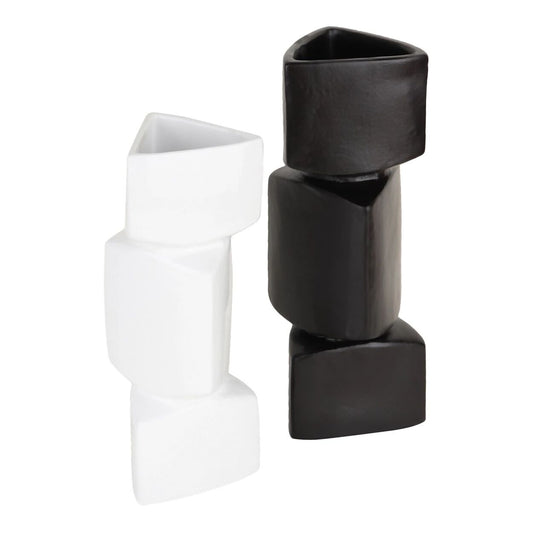 Verti Ceramic Vase set in Black & White 80-093-19-21