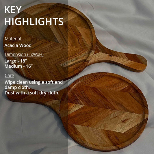 Features of Vienna Acacia Wood Serving Platters