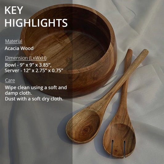 Key highlights of Vienna Salad Serving Bowl With Server