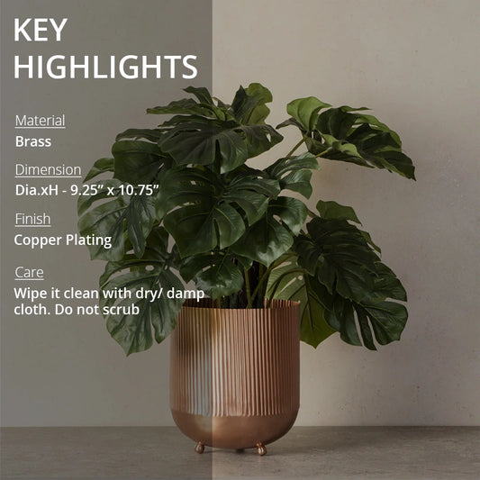 Key highlights of ripple cut brass planter