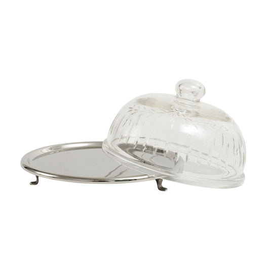 Leafy Glass & Faiza Crystal Cake Dome By De Maison Décor 80-133,80-134,80-135,80-197-20