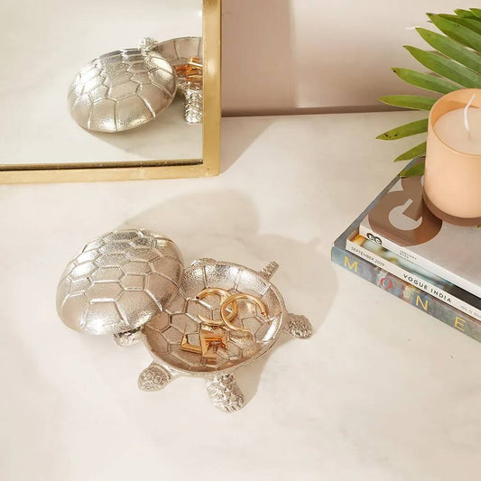 Luxe Turtle Trinket Box | Decorative Trinket Tray | Metal Jewellery Box Organiser