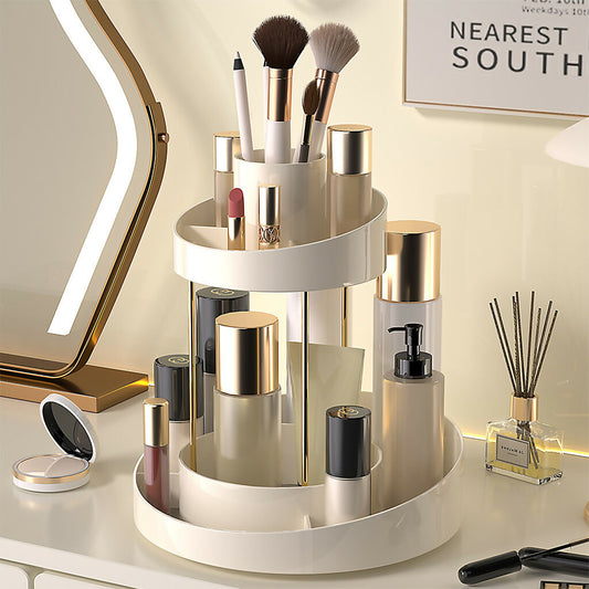 Two Tier Vanity Makeup Organiser - Cream