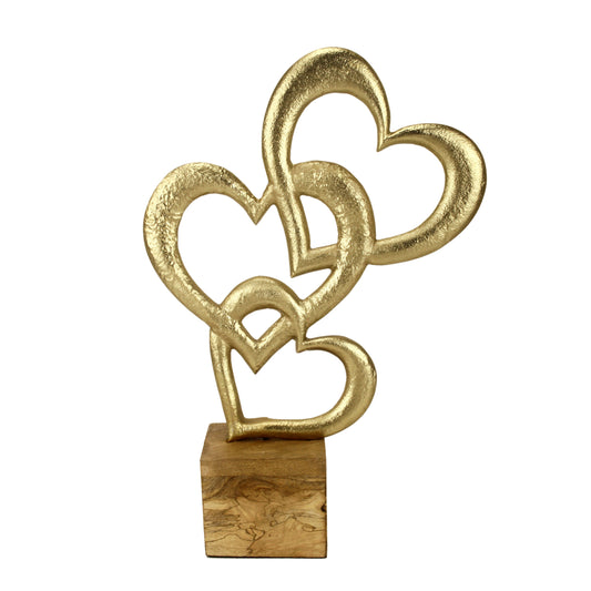 Maison Modern Triple Heart Gold Sculpture