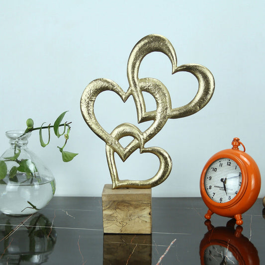 Maison Modern Triple Heart Gold Sculpture