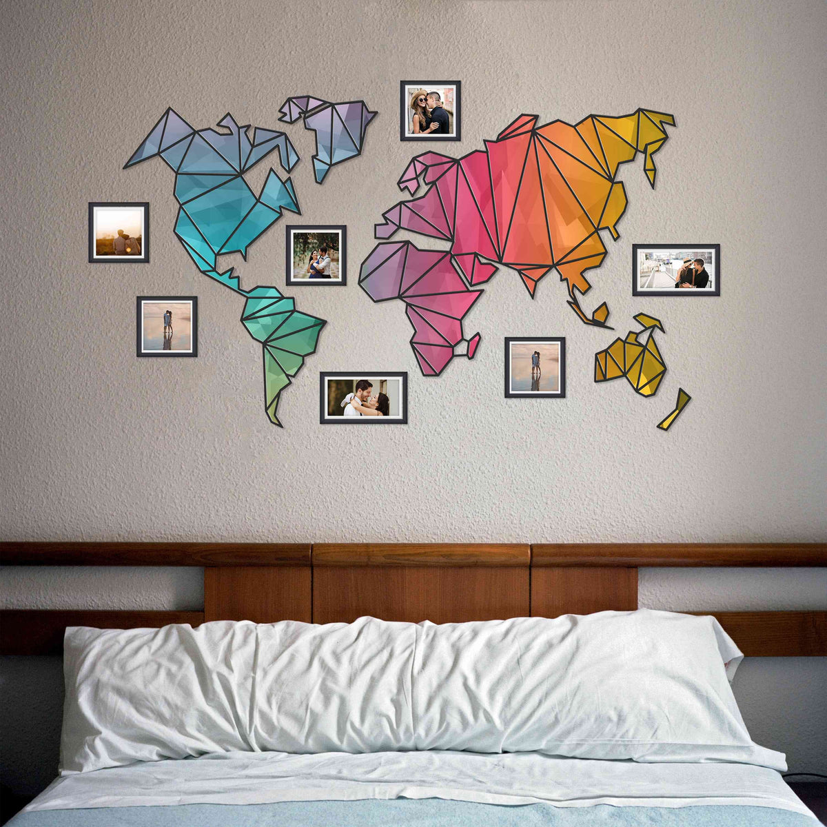 Buy Designer Wooden Map of World - Multicolored | Arcedior