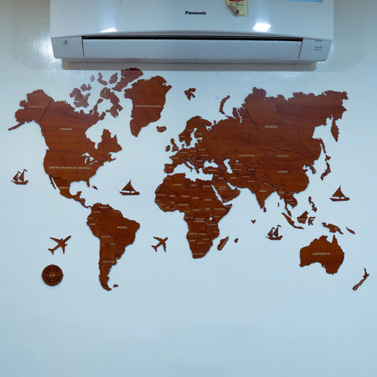 3d world map countries brown