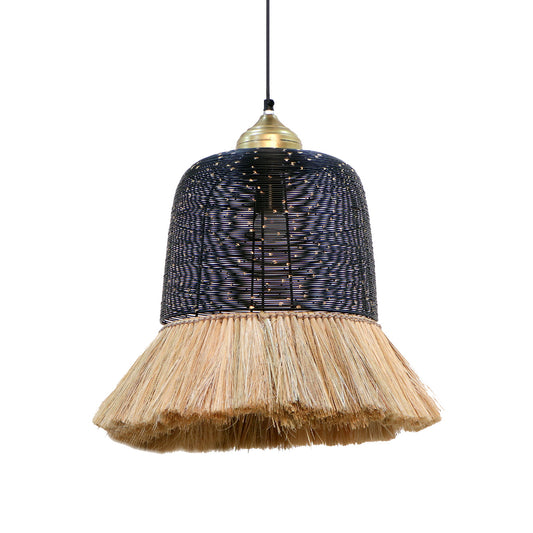 Metal hanging light with tassels