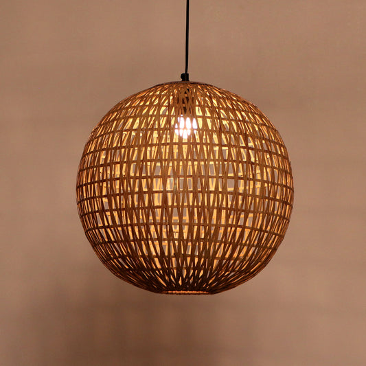 Orion Round Pendant Light by Home Blitz | Handwoven Metal Hanging Lamp | Home Decor Light