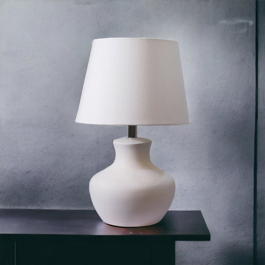 Krug Ceramic Table Lamp BY Home Blitz | Bedside Lamp | Table Decor Lamp - Off White & Ceramic