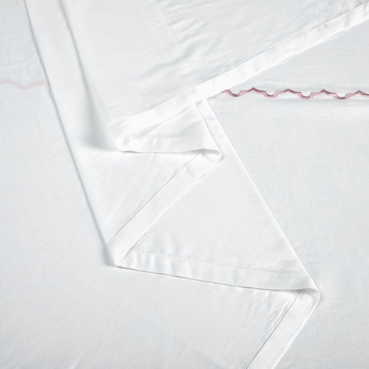 400 TC Cotton bedsheet with pink thread work