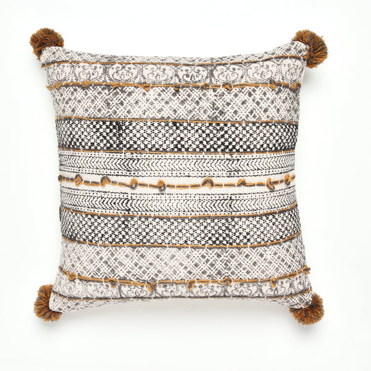 Prosper Cushion Cover with Embroidery and Tassles