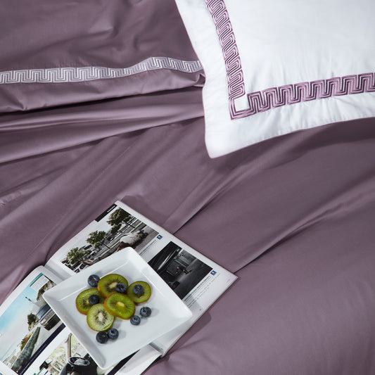 Wine thread embroidered pillow cover