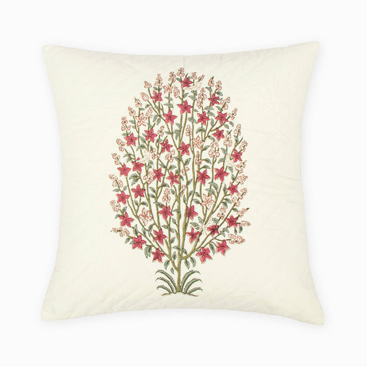  Cerise White Printed Cushion Cover