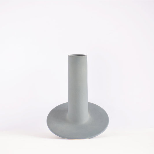 Orbital charcoal black vase