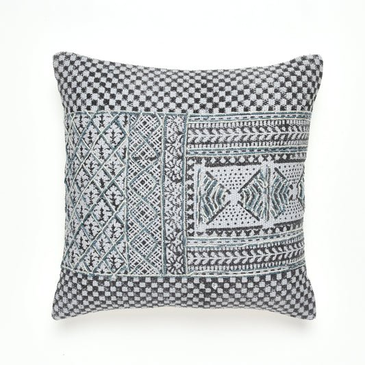 Calm Cotton Printed Cushion Cover with Embroidery