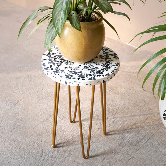 White Speckled Indoor Plant Stand