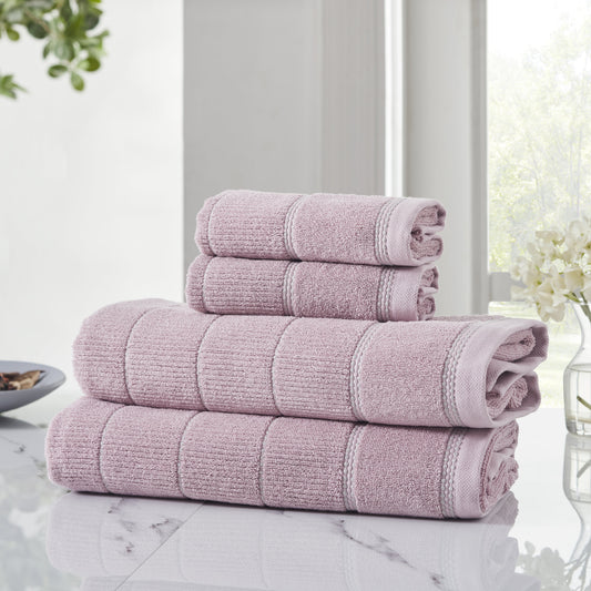 Zephyr pink bath towel and hand towel