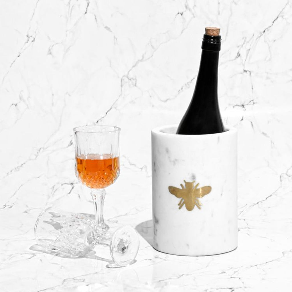 Buy White Marble Wine Chiller Bucket, Wine Cooler at Arcedior