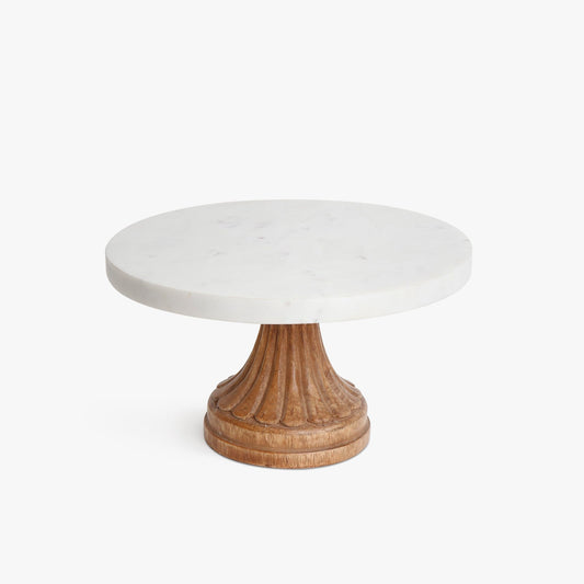 White Marble and Wood Cake Stand | Cup Cake Stand