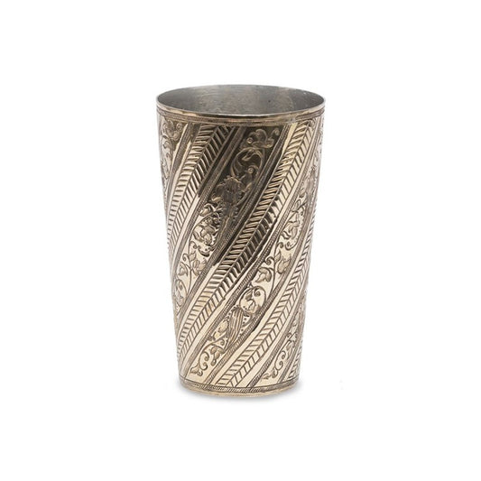 Brass engraved tumbler lassi glass
