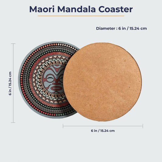 Laminated Mandala Big Coaster, Set of 4