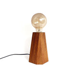 Wooden lamp with filament bulb