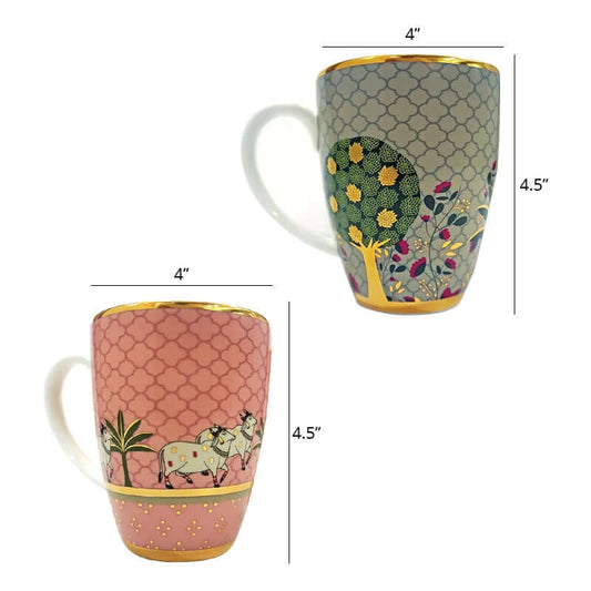 Dimensions of green & pink mug
