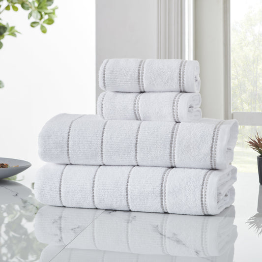 Set of hand and bath white towels