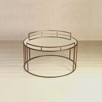 Isometric view of glass coffee table