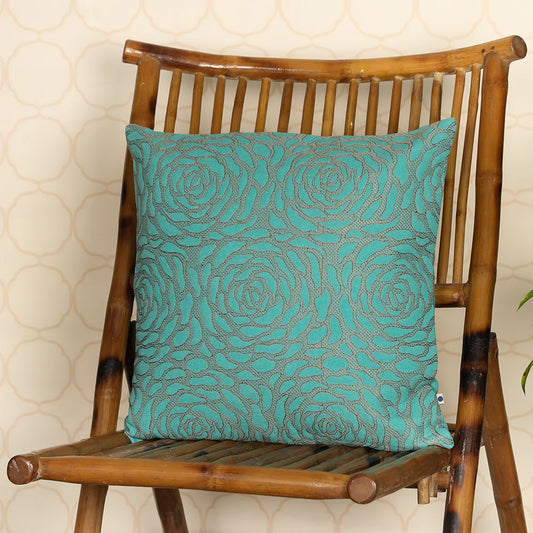 Sapphire cushion on wooden chair