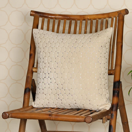Daisy cushion on wooden chair