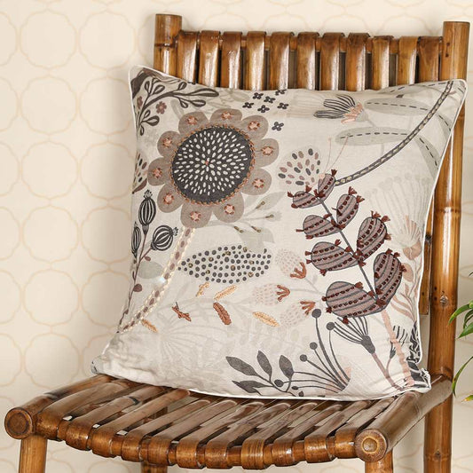 Cushion with floral pattern