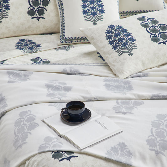 Areca Block Printed Bed Sheet Set