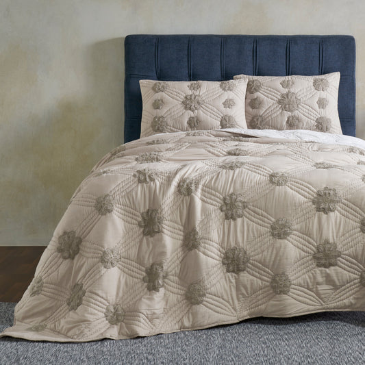 HEMERA EMBROIDERED BEDDING SET ( 3 PIECE SET)