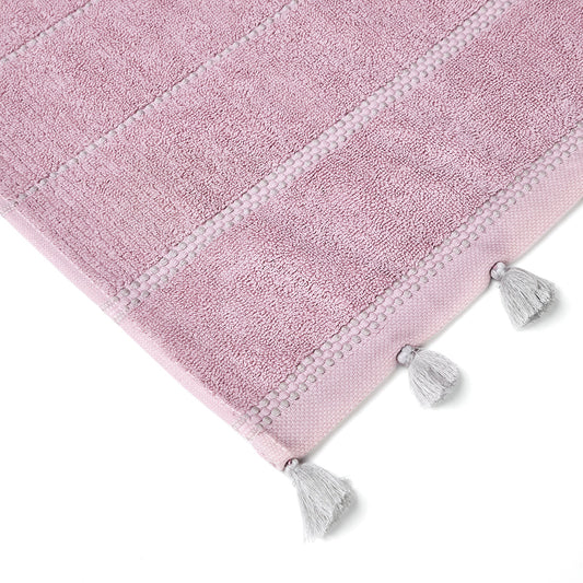 Pink Microfiber towel with tassel