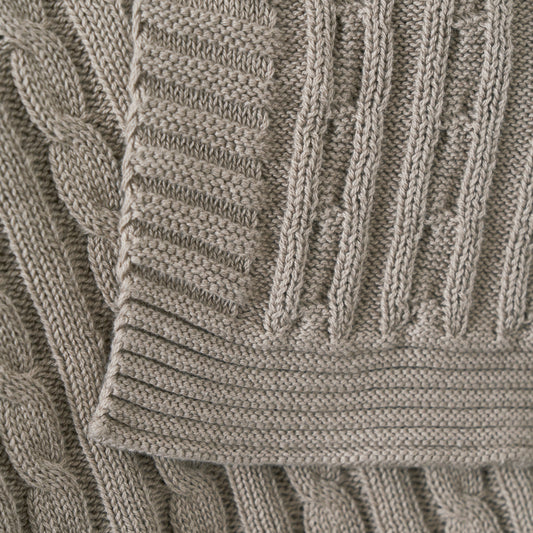 Natural brown cotton throw 